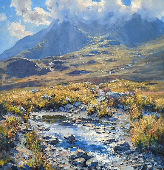 Julian Mason, Original oil painting on canvas, Pathway to the Cuillin