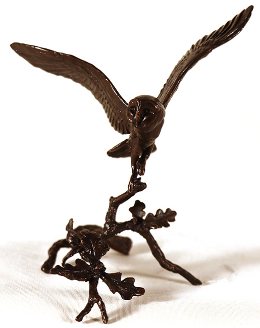 Keith Sherwin, Bronze, Barn Owl with Acorns
