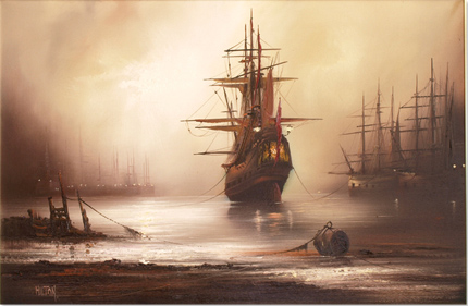 Barry Hilton, Original oil painting on canvas, Marine Scene