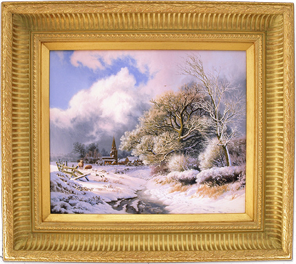 Daniel Van Der Putten, Original oil painting on panel, Newnham in Winter, Northamptonshire, click to enlarge