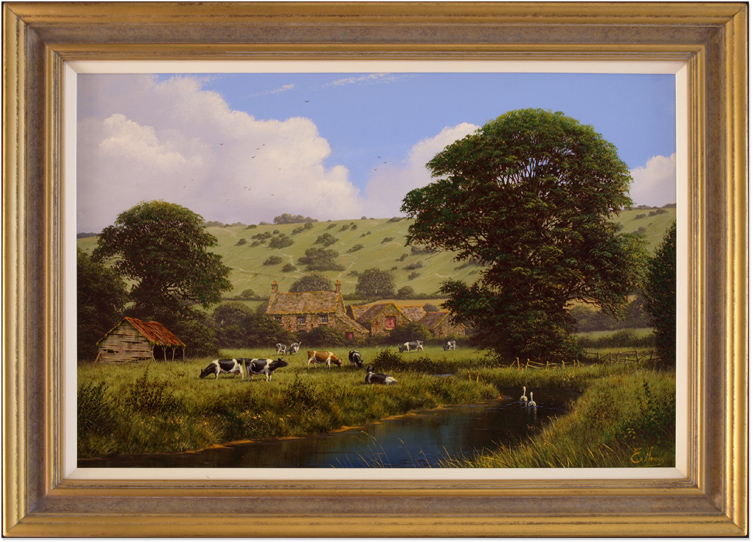 Edward Hersey, Original oil painting on canvas, Swaledale, North