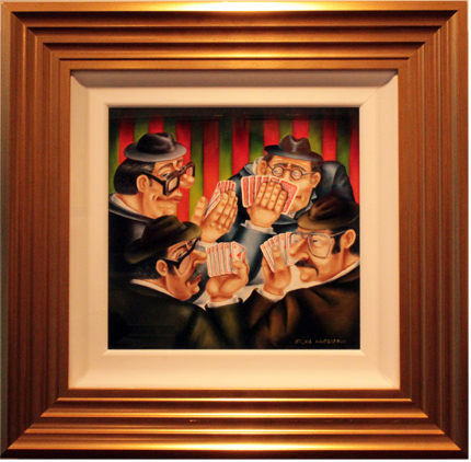 Elena Kourenkova, Original oil painting on panel, I Who Hold All the Aces