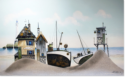 Gary Walton, Watercolour, Ye Olde Boatyard Signature image. Click to enlarge
