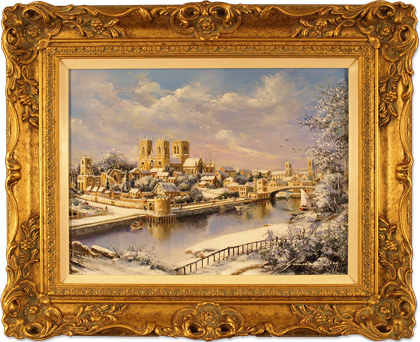 Gordon Lees, Original oil painting on canvas, York Minster and the River Ouse, click to enlarge