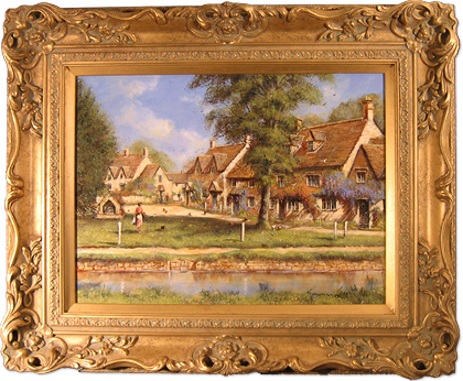 Gordon Lees, Original oil painting on canvas, Lower Slaughter, The Cotswolds., click to enlarge