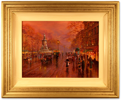 Gordon Lees, Original oil painting on canvas, La Place De La Republique, Paris, click to enlarge