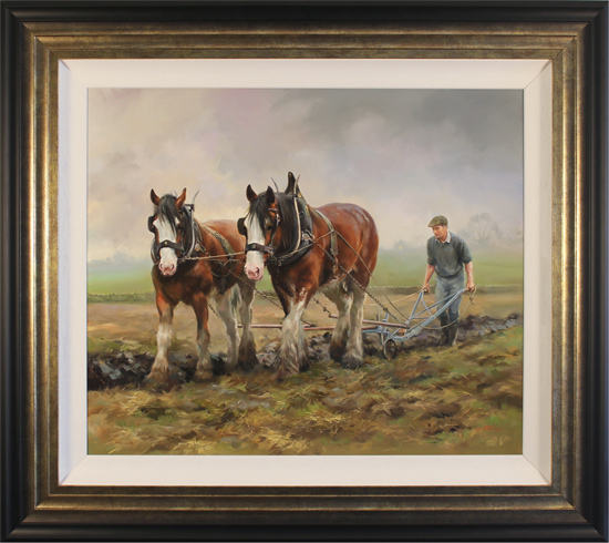 Jacqueline Stanhope, Original oil painting on canvas, Autumn Ploughing, North Yorkshire, click to enlarge