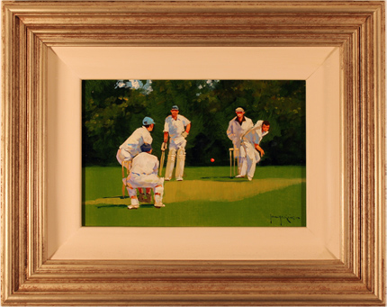John Haskins, Original oil painting on canvas, Cricket Match, click to enlarge