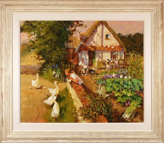 John Haskins, Original oil painting on panel, Walnut Cottage