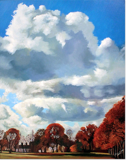 John Luce Lockett, Original oil painting on canvas, Barrack Road End Racecourse
