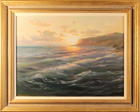 Juriy Ohremovich, Original oil painting on canvas, Sunset on the Sea, click to enlarge