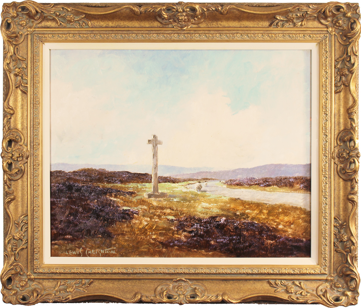 Lewis Creighton, Original oil painting on panel, Young Ralph's Cross, North Yorkshire. Click to enlarge