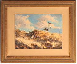 Maurice Crawshaw, Original oil painting on canvas, Children on the Beach