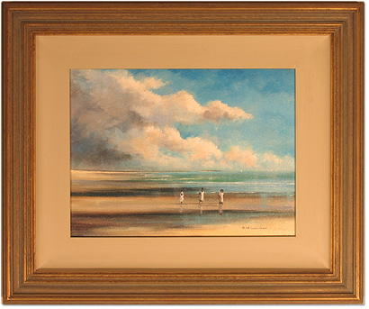 Maurice Crawshaw, Original oil painting on canvas, Children on the Beach