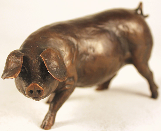 Michael Simpson, Bronze, Gloucester Old Spot, click to enlarge