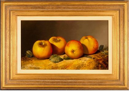 Paul Wilson, Original oil painting on panel, Apples, click to enlarge