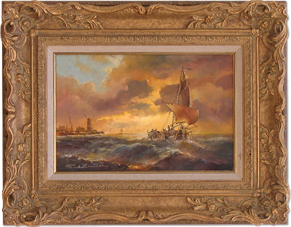 Paul Zander, Original oil painting on canvas, Marine Scene