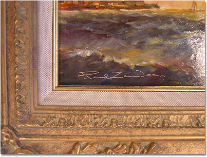 Paul Zander, Original oil painting on canvas, Marine Scene Signature image. Click to enlarge