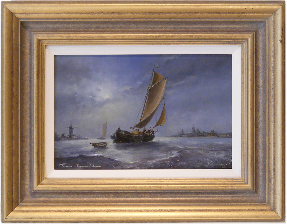 Paul Zander, Original oil painting on panel, Marine Scene. Click to enlarge