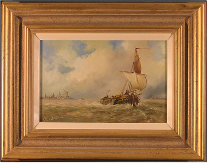 Paul Zander, Original oil painting on panel, Marine Scene