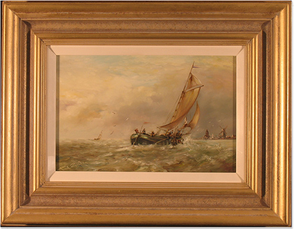 Paul Zander, Original oil painting on panel, Marine Scene