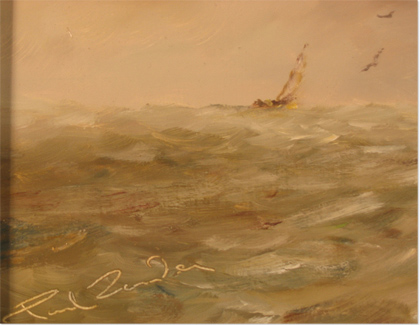 Paul Zander, Original oil painting on panel, Marine Scene Signature image. Click to enlarge