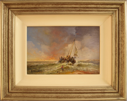 Paul Zander, Original oil painting on canvas, Marine Scene