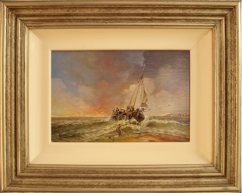 Paul Zander, Original oil painting on canvas, Marine Scene, click to enlarge