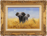 Pip McGarry, Original oil painting on canvas, Elephants