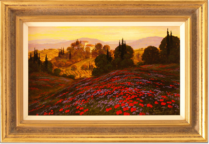 Steve Thoms, Original oil painting on panel, Tuscan Landscape, click to enlarge