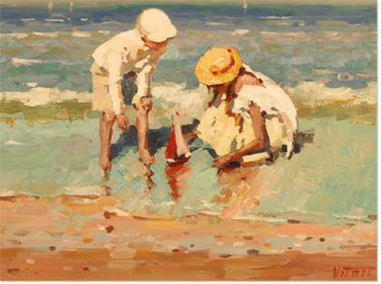 Vitali Bondarenko, Original oil painting on canvas, Beach Scene Without frame image. Click to enlarge