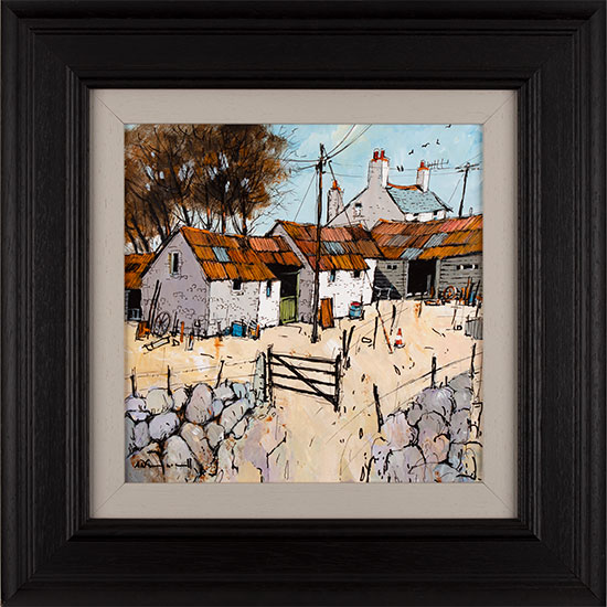 Alan Smith, Original acrylic painting on board, Farmyard Flurry 