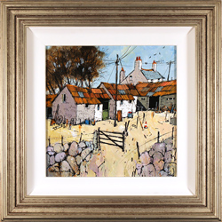 Alan Smith, Original acrylic painting on board, Farmyard Flurry Large image. Click to enlarge