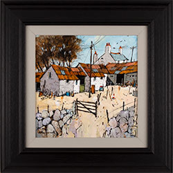 Alan Smith, Original acrylic painting on board, Farmyard Flurry