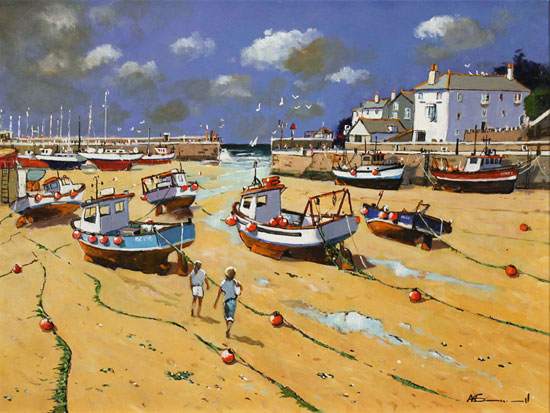 Alan Smith, Original oil painting on panel, Sun, Sea and Salt Air Without frame image. Click to enlarge