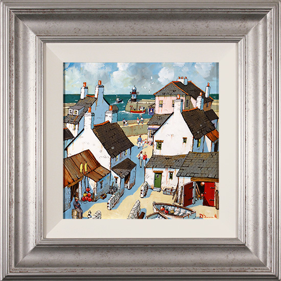 Alan Smith, Original oil painting on panel, The Old Fishing Village