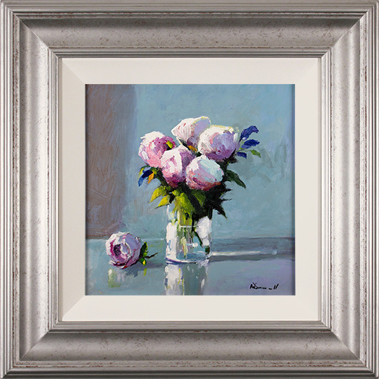 Alan Smith, Original oil painting on panel, Peonies