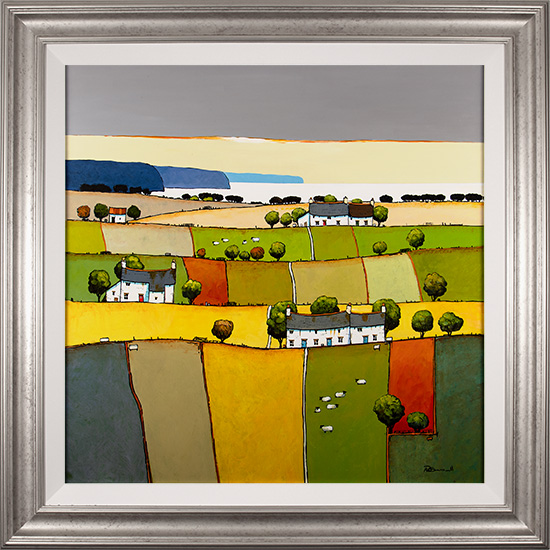 Alan Smith, Original oil painting on panel, Autumn Patchwork, Yorkshire