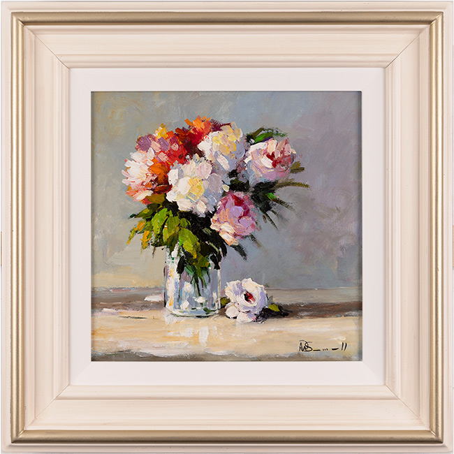 Alan Smith, Original oil painting on panel, Garden Bouquet 