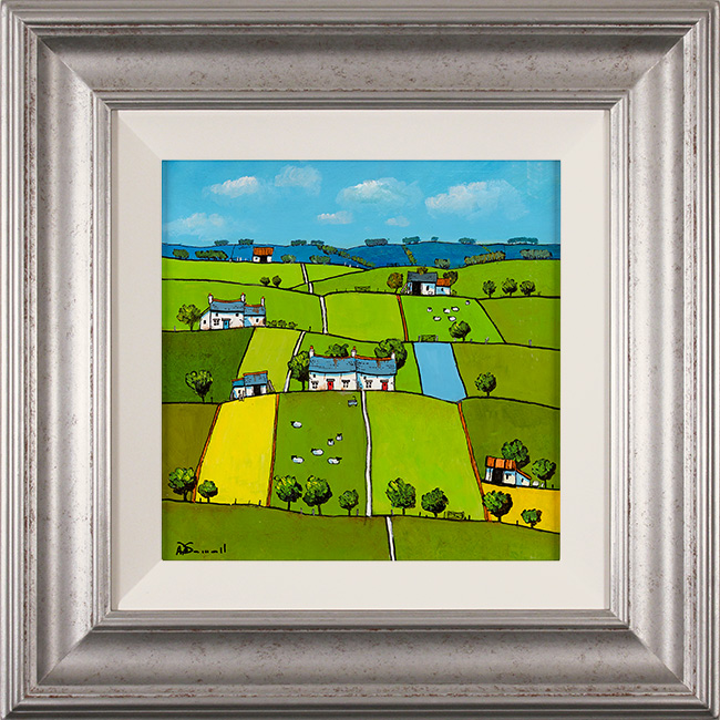 Alan Smith, Original oil painting on panel, Blue Grass Farm, Yorkshire