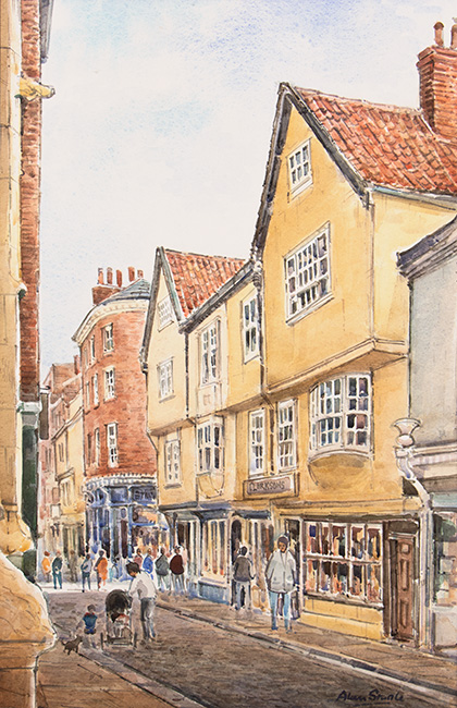 Alan Stuttle, Watercolour, High Petergate, York