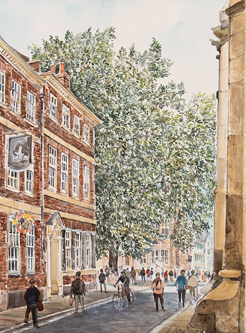 Alan Stuttle, Watercolour, High Petergate, York