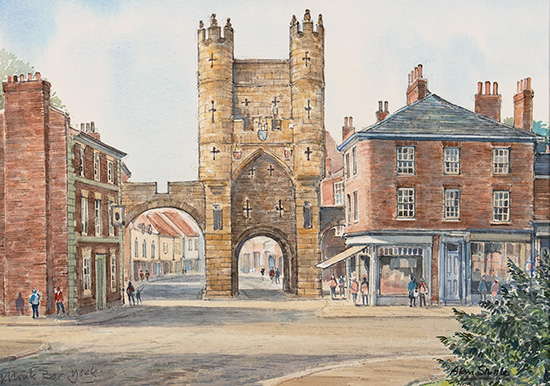 Alan Stuttle, Watercolour, Monk Bar, York