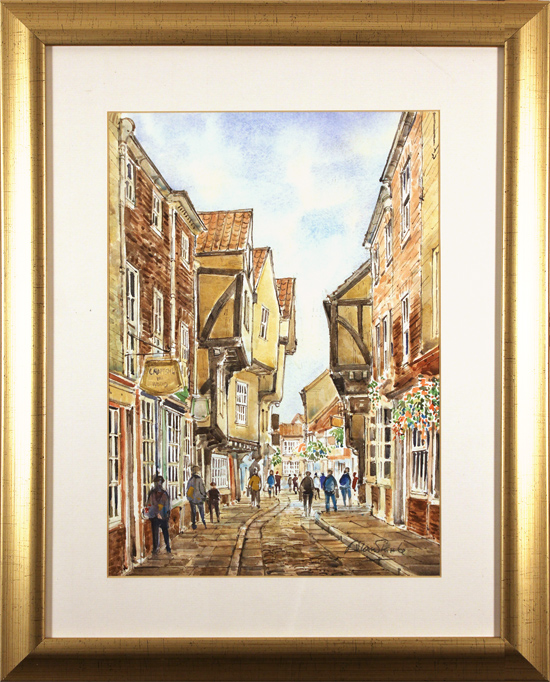 Alan Stuttle, Watercolour, The Shambles, York