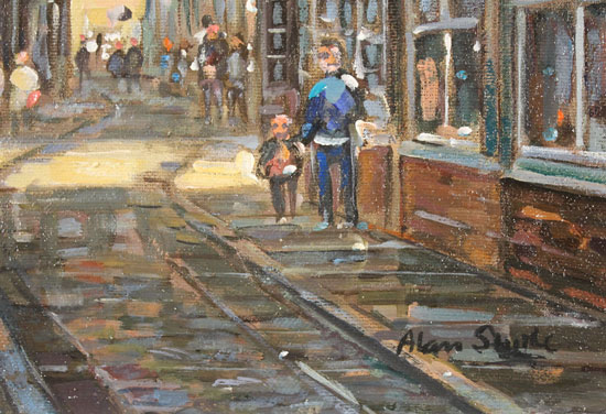 Alan Stuttle, Original oil painting on canvas, The Shambles, York Signature image. Click to enlarge