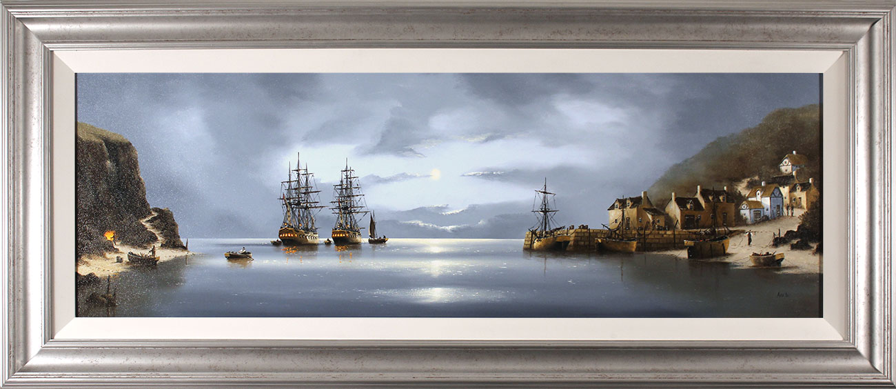 Alex Hill, Original oil painting on panel, Smuggler's Bay. Click to enlarge