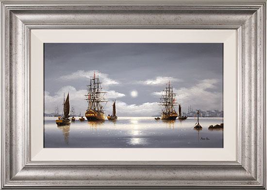 Alex Hill, Original oil painting on panel, Into Harbour, click to enlarge