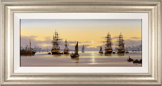 Alex Hill, Original oil painting on panel, The Dawn Fleet, click to enlarge