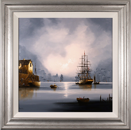 Alex Hill, Original oil painting on panel, Weigh Anchor at Dawn, click to enlarge