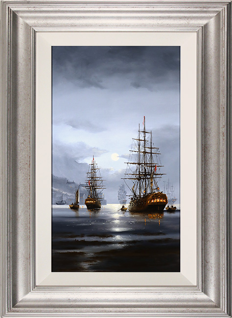 Alex Hill, Original oil painting on panel, Silver Tides